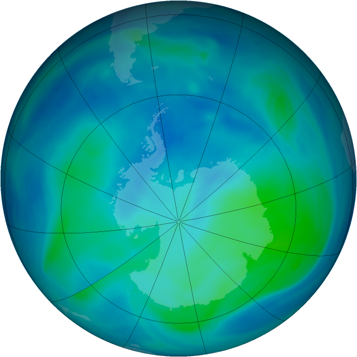 Antarctic ozone map for 23 February 2007